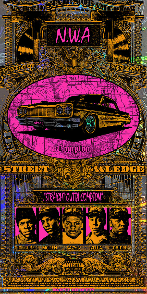 NWA - Blacklight Foil Handbill – Blunt Graffix